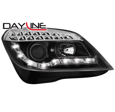 Faros Luz Diurna Opel Astra H _ 04-07 _ _Intermitente De Led_Negros