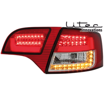 Litec Led Pilotos Traseros Audi A4 Avant B7 04-08 _ Rojo/Crystal