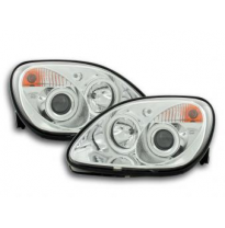 Faros Delanteros Set Angel Eyes Mercedes Benz Slk Modelo R170  96-97 / 01-02 Cromado Fk Automotive