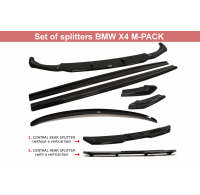 Juego De Splitters Bmw X4 M-Pack - Abs Maxton Design