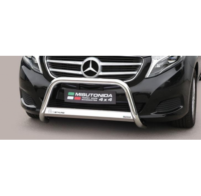 Defensa Delantera Acero Inox Mercedes Class V 14> - Diametro 63mm - Homologacion Ce