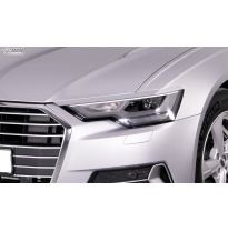 RDX Pestañas de faros para AUDI A6 4K C8 2F (2018+) Light Brows NEGRO BRILLANTE Conjunto para ambos lados. Fabricado en plástico