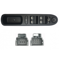 Peugeot 307 01-*Interruptor Completo Puerta Delanter. Izq Con Sistema Confort + Retrovisor (4 Botones) 9pin