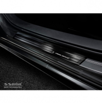Negro Acero Inoxidable Protectores De Umbral De Puerta Mazda 3 Hb 5-Puertas 2019- - Acero Cepillado &#039;Edición Especial&#039; 4 Piezas