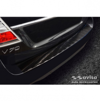 Protector De Parachoques Trasero De Acero Inoxidable Negro Valido Para Volvo V70 Facelift 2013-2016 &#039;Ribs&#039;