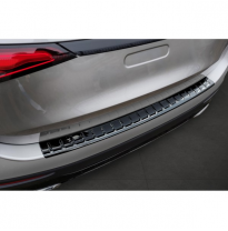 Protector de parachoques trasero de acero inoxidable con espejo negro para Mercedes GLC II (X254) 2022- &#039;Ribs&#039;.