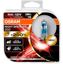 Osram Night Breaker Laser 200 Bombillas Halógenas - H4 - 12v / 60-55w - Juego De 2 Piezas
