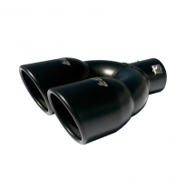 Cola de tubo de escape Simoni Racing Double Round Inox - Negro - Ø90xL240mm - Instalación -&gt;34-57mm