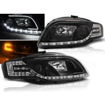 Faros Delanteros Luz Diurna Audi A4 B7 11.04-03.08 Led Tube Lights Negro