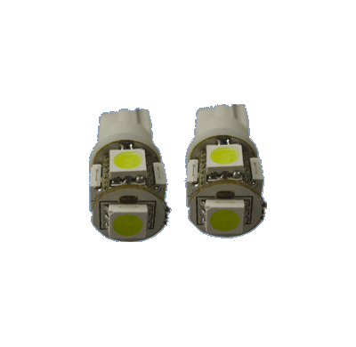 Bombillas 5q Led 'Xenon' White T10 12v 2pcs (5050-3 Chips)