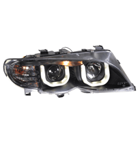 Faros Luz Diurna-Look Bmw 3 E46 4drs Black  + Motor