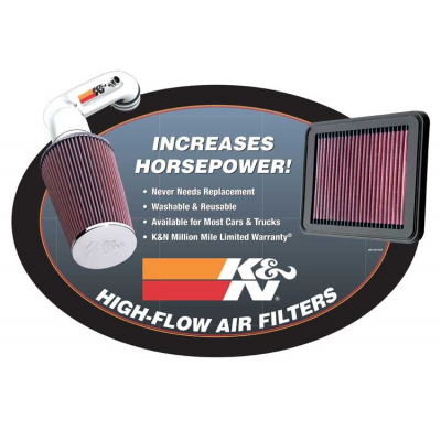 Floor Graphic; 3' X 2' "Increases Horse Power.", "High-Flow Air K&n-Filter