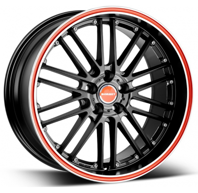 Llanta Borbet Cw2 7,0 X 17 Negro Aro Rojo Borbet Wheels