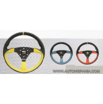 Minsk Color Negro-Amarillo Diametro 350 - Gtz Volantes Deportivos Sport Y Tuning, Con Gran Variedad De Modelos Donde Sus Acabado