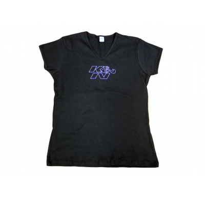 Shirt; V-Neck; Rhinestud Logo; Black K&n-Filter