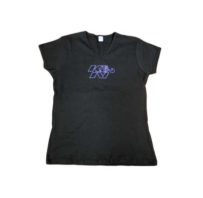 Shirt; V-Neck; Rhinestud Logo; Black; X-Large K&n-Filter
