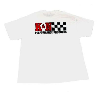 T-Shirt; White, Old K&n Checkered Logo; 3x-Large K&n-Filter
