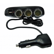 Enchufe Mechero Triple + 2 Puertos Usb Electricidad 12 V  Altium