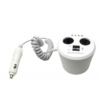 Cargador 12/24v  Doble Enchufe Mechero + 2 Puertos Usb + Indicador Carga Bl  Altium  Tomas Encendedor