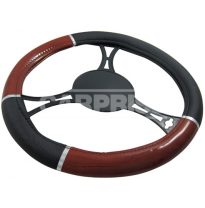 Funda Volante Polipiel Negro-Madera ø46-48