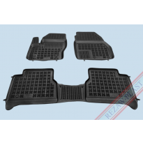 Alfombrillas Goma Negra Ford Transit Connect Ii Desde  2013 -Delante,Con Refuerzo En Lado Conductor 3-Piezas