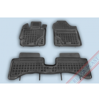 Alfombrillas Caucho Color Negro Con Clips Toyota Yaris  Hybryda, Desde  2014 3 Piezas