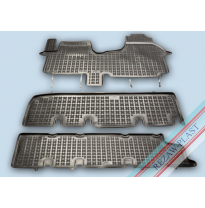 Alfombrillas Caucho Color Negro Con Clips Opel Vivaro Ii Desde 2014 - Con Refuerzo En Lado Conductor Versión Lujo 7 Plazas 3 Pi