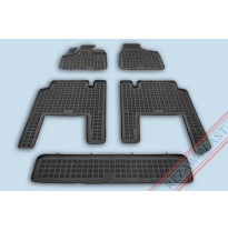 Alfombrillas Caucho Color Negro Con Clips Lancia-Chrysler Voyager V Desde 2006, 7 Asientos 5 Piezas