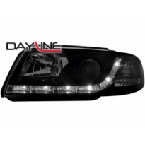 Faros Audi A4 B5 95-98 _ Con Diseño Luz Diurna _ Negro