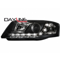 Faros Audi A6 98-02 Luz Diurna_ Negro