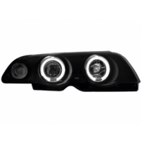 Faros Bmw E46 4t 98-01 _ 2 Angel Eyes (Ojos De Ángel) _ Negro