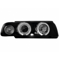 Faros Bmw E38 7er 94-98  2 Angel Eye  Negro