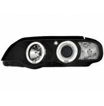 Faros Bmw X5 99-02  2 Angel Eyes Negro