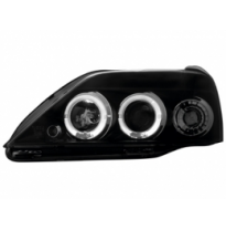 Faros Dacia Logan 03+ _ 2 Angel Eyes _ Regulacion Electrica _ Negros