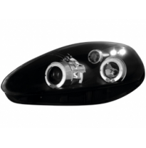 Faros Fiat Grande Punto 05+ _ 2 Angel Eyes _ Negros