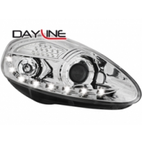 Faros Luz Diurna Fiat G.Punto 05+ _ Tfl-Optik _Intermitente De Led_Cromados