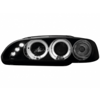 Faros Honda Civic 10/92-10/95 2/3d _ 2 Angel Eyes _ Negros
