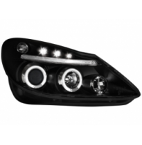 Faros Opel Corsa D 06+  2 Angel Eyes Negro