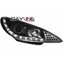 Faros Luz Diurna Peugeot 206 02-06 / S16 _ _Negros Con Intermitente De Led