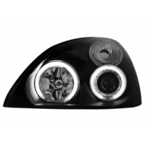 Faros Renault Clio Mk3 01- _ 2 Angel Eyes (Ojos De Ángel)Reglaje El. _ Negro