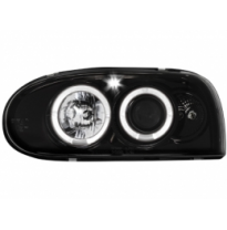 Faros Vw Golf Iii _ 2 Angel Eyes (Ojos De Ángel) _ Negro-Cromado