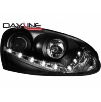 Faros Luz Diurna Vw Golf V 03-09 _ Negro _ Para Xenon De Serie