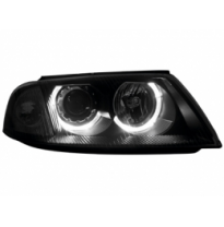 Faros Vw Passat 3bg Con Luz De Posición 2 Angel Eyes _ Negro