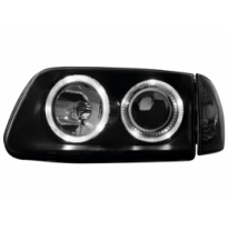 Faros Vw Polo 99-01 6n2 _ 2 Angel Eyes De Luz De Posición _ Negro