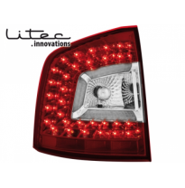 Litec Pilotos Traseros Led Skoda Octavia 1z 08+ _ Rojo/Crystal