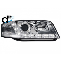 Faros Luz Diurna Homologacion R87 Audi A6 4b 01-04 _ Luz Diurna _ Cromado