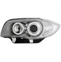 Faros Delanteros Bmw 1er E87 04-07 _ 2 Angel Eyes _ Grey