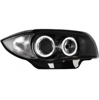 Faros Delanteros Bmw 1er E87 04-07 _ 2 Angel Eyes _ Cromado