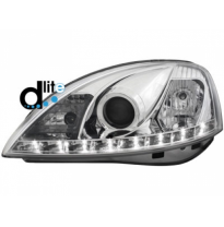 Faros Luz Diurna Homologacion R87 Opel Corsa C 01-06 _Luz Diurna_Cromado