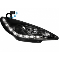 Faros Luz Diurna Peugeot 206 98-07 _Homologacion R87 _ Black